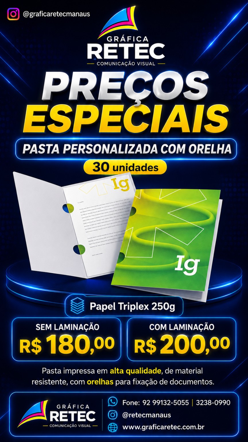 Pastas personalizadas com orelha