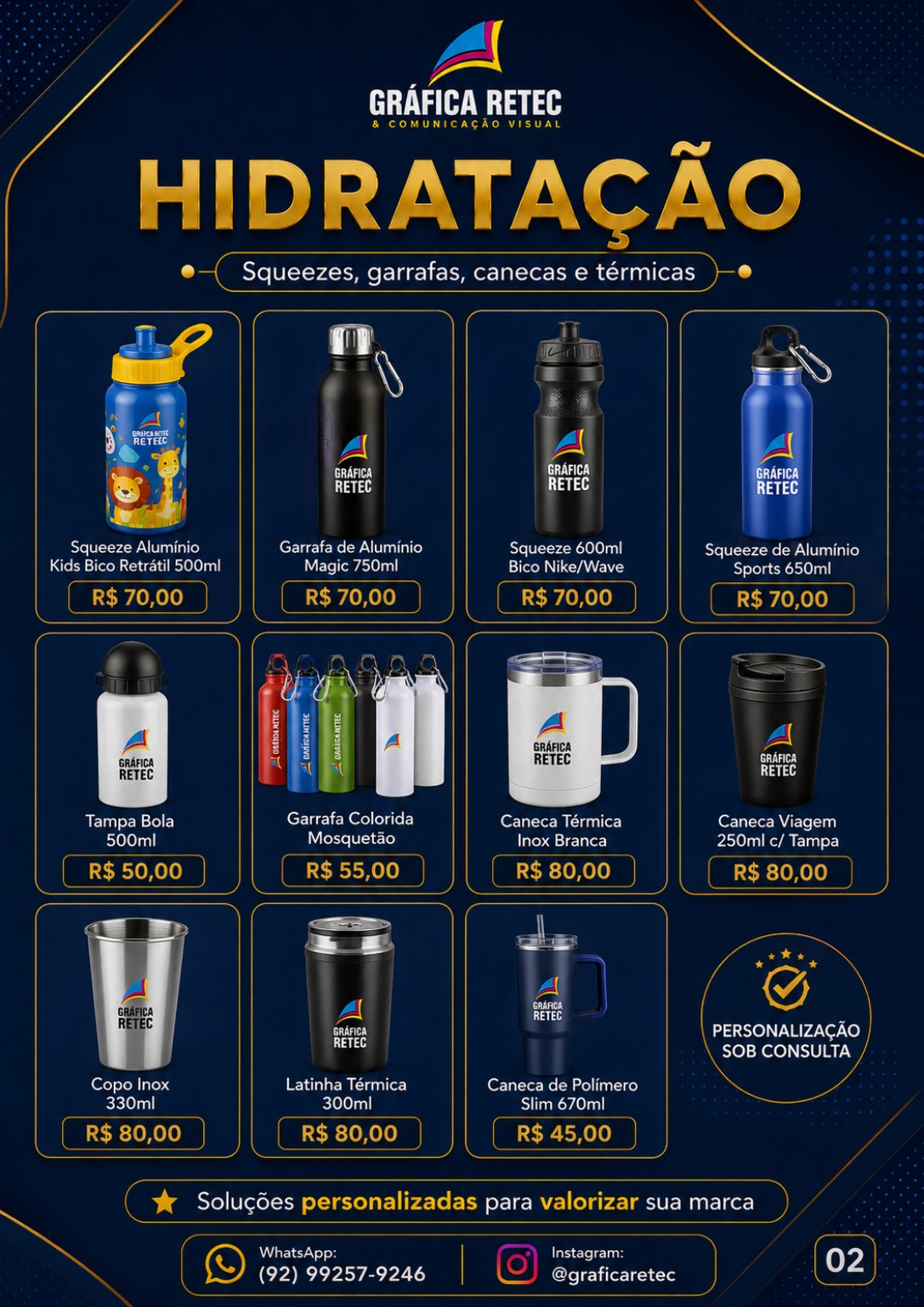 Linha de hidratação