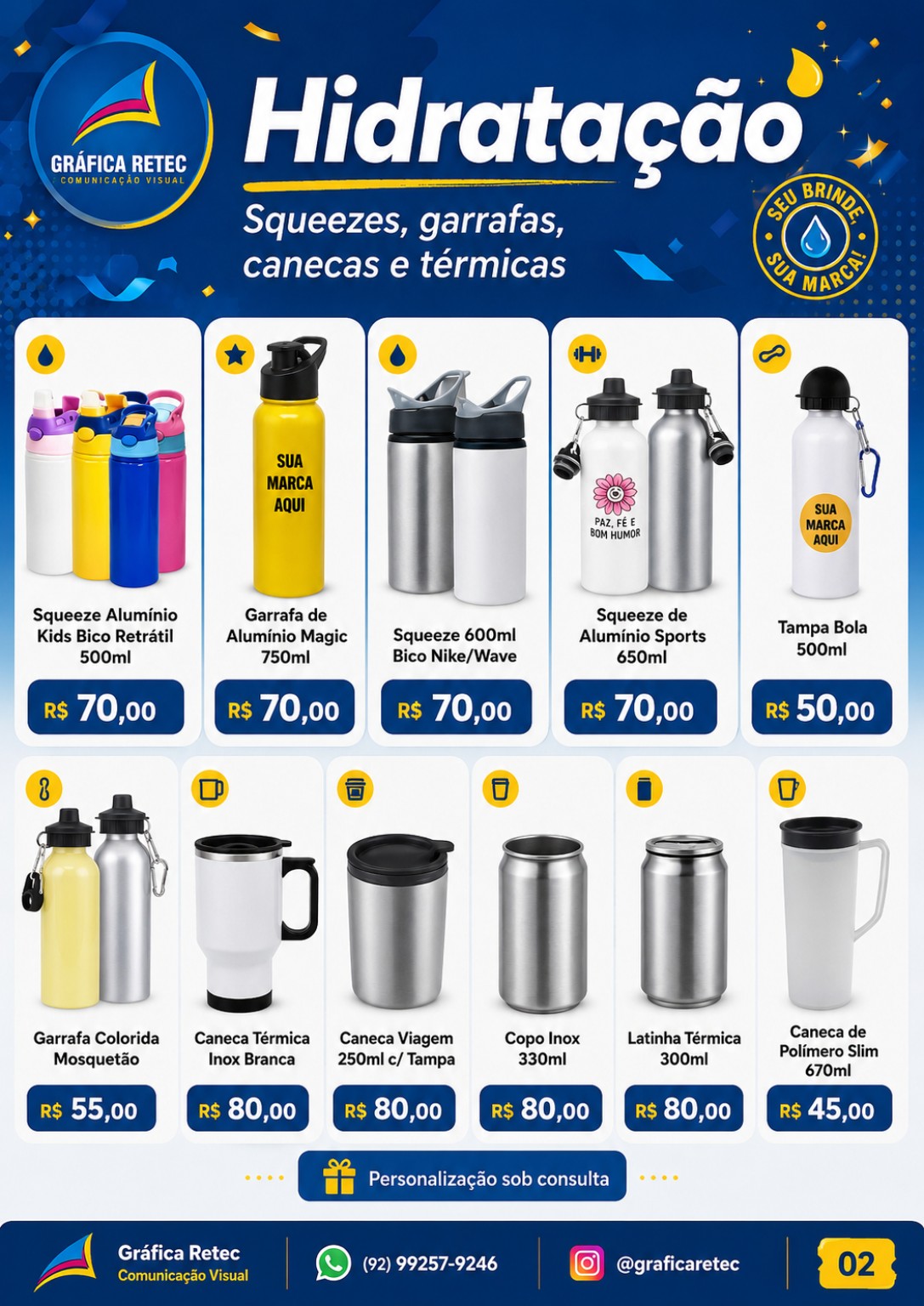 Copos e garrafas