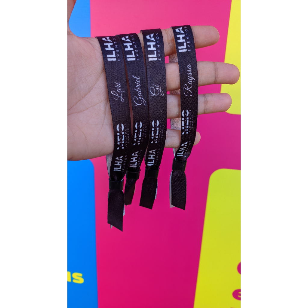 Pulseira de tecido personalizada em uma cor